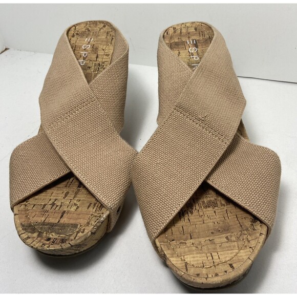Esprit Shoes Tan Wrap Wedge Sandals Size 6 - Picture 2 of 8
